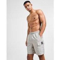 Fred Perry Badge Cargo Swim Shorts - Grey - Mens