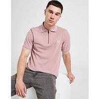 Fred Perry Zipped Polo Shirt - Pink - Mens