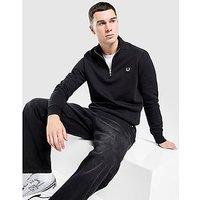 Fred Perry Badge Panel 1/2 Zip Sweatshirt - Black - Mens