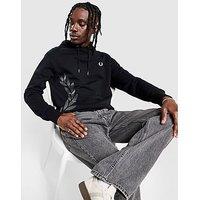 Fred Perry Oversized Laurel Wreath Hoodie - Black - Mens