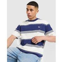 Fred Perry Heavy Striped T-Shirt - White - Mens