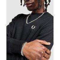 Fred Perry Badge Crew Sweatshirt - Black - Mens