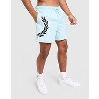 Fred Perry Side Laurel Wreath Swim Shorts - Blue - Mens