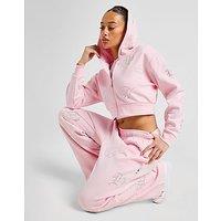 Hoodrich Crystal Crop Full Zip Hoodie - Pink - Womens