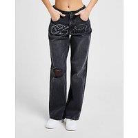 Hoodrich Front Script Jeans - Black - Womens