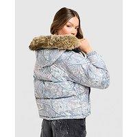 Hoodrich Woodland Camo Puffer Jacket - Grey - Womens