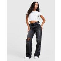 Hoodrich Spark Applique Wide Leg Jeans - Grey - Womens