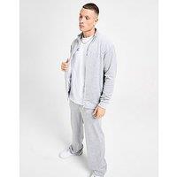 Dirty London Reed Velour Full Zip Track Top - Grey - Mens