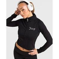 JUICY COUTURE Diamante Fit Full Zip Top - Black - Womens