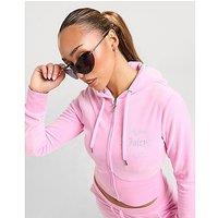 JUICY COUTURE Diamante Heart Logo Hoodie - Pink - Womens
