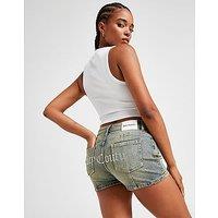 JUICY COUTURE Diamante Logo Denim Shorts - Blue - Womens