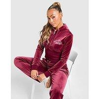 JUICY COUTURE Crown Velour Corset Hoodie - Red - Womens