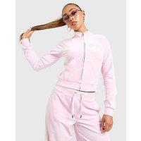 JUICY COUTURE Script Velour Track Top - Pink - Womens
