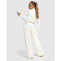JUICY COUTURE Script Velour Wide Track Pants - White - Womens