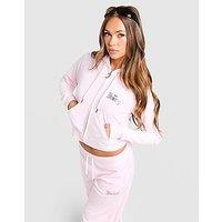 JUICY COUTURE Angel Velour Diamante Hoodie - Pink - Womens