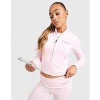 JUICY COUTURE Diamante Fitted Full Zip Top - Pink - Womens