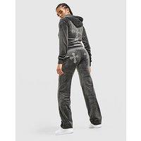 JUICY COUTURE Cross Wash Velour Track Pants - Black - Womens