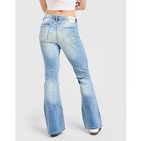JUICY COUTURE Cross Lace Up Denim Jeans - Blue - Womens
