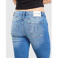 JUICY COUTURE Low Rise Diamante Denim Jeans - Blue - Womens