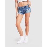 JUICY COUTURE Logo Diamante Shorts - Blue - Womens
