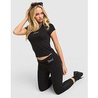 JUICY COUTURE Jersey Fold Over Capri Leggings - Black - Womens