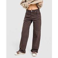 Unlike Humans Mid-Rise Loose Jeans - Brown - Womens