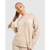 Unlike Humans Knit Crew Sweatshirt - Brown - Womens