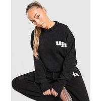 Unlike Humans Knit Crew Sweatshirt - Black - Womens