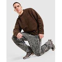 Unlike Humans Farrow Knit Oversized Crew Sweatshirt - Brown - Mens