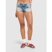 Unlike Humans Micro Shorts - Blue - Womens