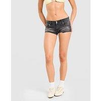 Unlike Humans Micro Shorts - Black - Womens