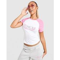 JUICY COUTURE Y2K Raglan Baby T-Shirt - White - Womens