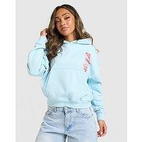 Unlike Humans Patch Boxy Hoodie - Blue - Womens