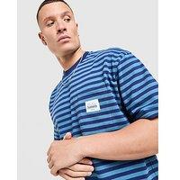 Unlike Humans Wells Stripe Pocket T-Shirt - Blue - Mens