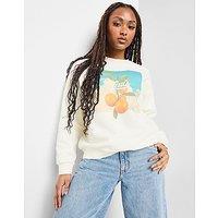 LEVI'S Orange Graphic Crew Sweatshirt - White - Womens