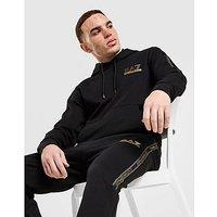 EA7 Emporio Armani Tape Centre Logo Overhead Hoodie - Black - Mens