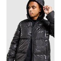 EA7 Emporio Armani All Over Print Padded Jacket - Black - Mens