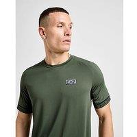 EA7 Emporio Armani Tape Sleeve Poly T-Shirt - Green - Mens