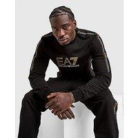 EA7 Emporio Armani Tape Large Logo Crew Sweatshirt - Black - Mens