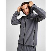 EA7 Emporio Armani Reflective Woven Full Zip Hoodie - Grey - Mens