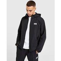 EA7 Emporio Armani Reflective Woven Full Zip Hoodie - Black - Mens