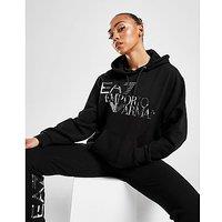 EA7 Emporio Armani Shine Logo Hoodie - Black - Womens