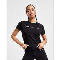 EA7 Emporio Armani Logo Slim Crop T-Shirt - Black - Womens