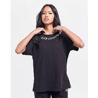 EA7 Emporio Armani Curved Logo T-Shirt - Black - Womens