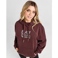 EA7 Emporio Armani Box Logo Oversized Hoodie - Brown - Womens