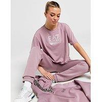 EA7 Emporio Armani Box Logo Boyfriend T-Shirt - Purple - Womens