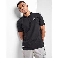 EA7 Emporio Armani Ventus Zipped Polo Shirt - Black - Mens