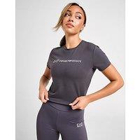EA7 Emporio Armani Logo Slim Crop T-Shirt - Grey - Womens