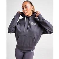 EA7 Emporio Armani Shine Logo Overhead Hoodie - Navy - Womens
