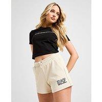 EA7 Emporio Armani Shine Logo Shorts - Cream - Womens